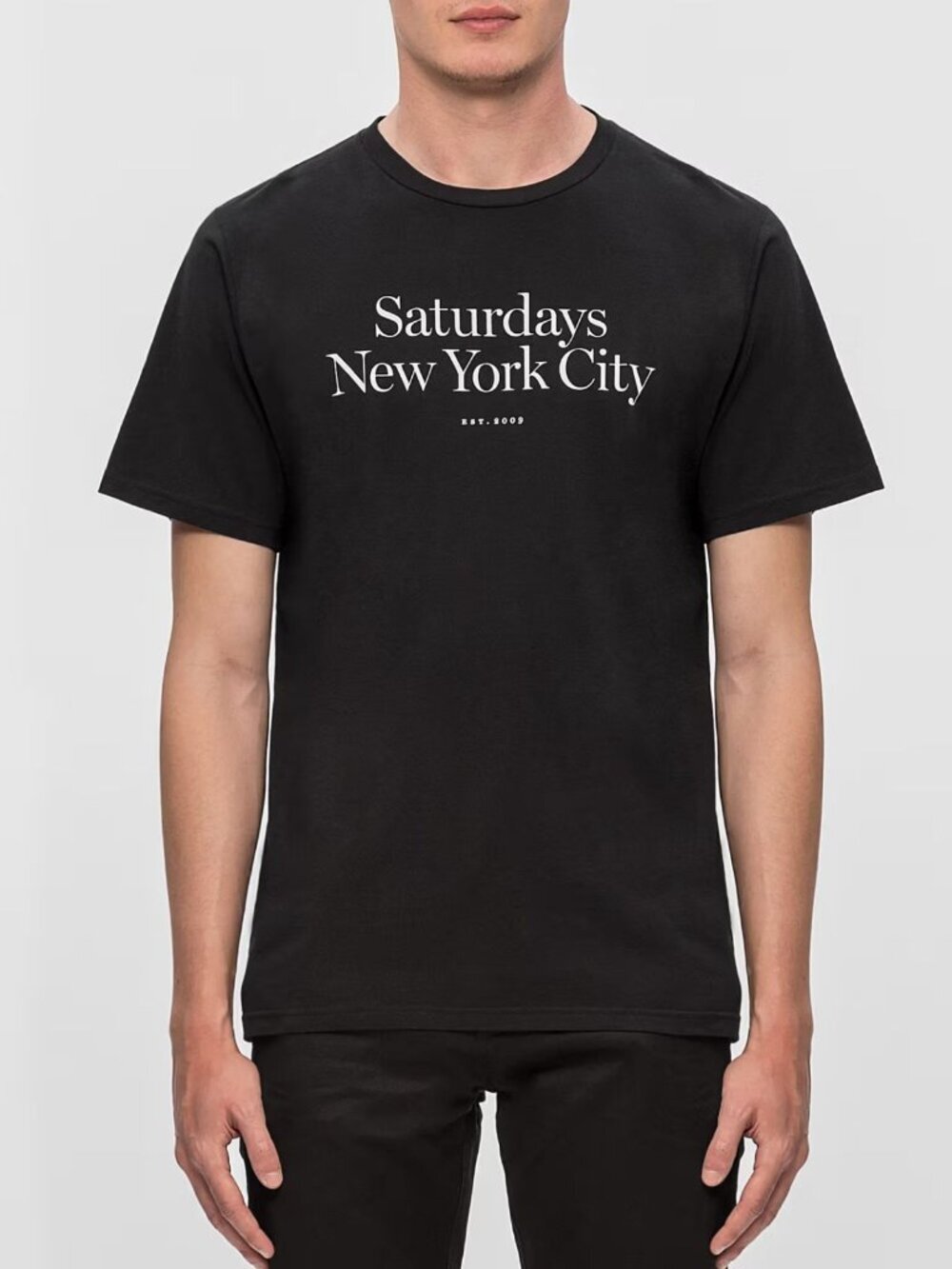 Saturdays NYC Black Miller Standard Short Sleeve T-Shirt Large 54706